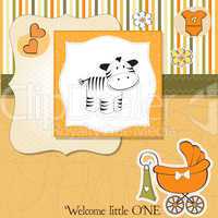 cute baby shower card with zebra