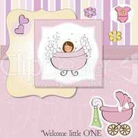 romantic baby girl announcement card