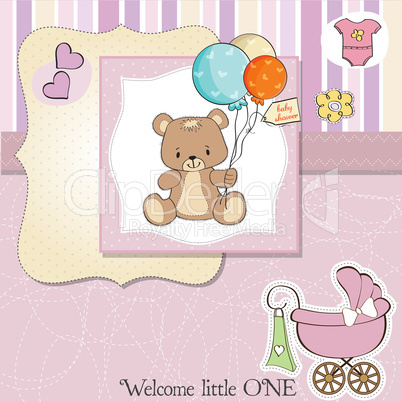 romantic baby girl announcement card