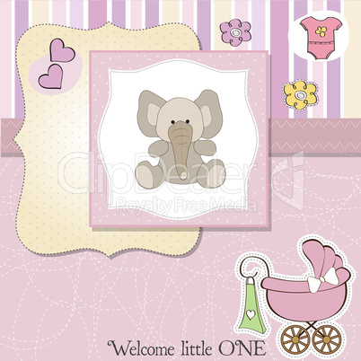 romantic baby girl announcement card