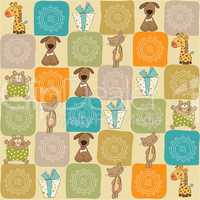 childish seamless pattern with toys