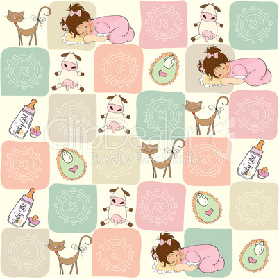 childish seamless pattern with toys