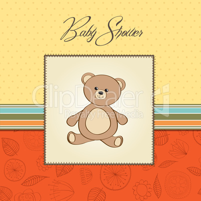 baby shower card with teddy