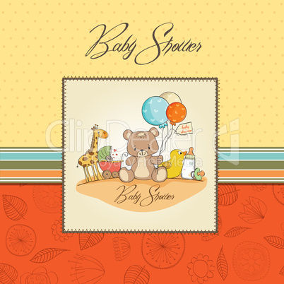 baby shower card with toys