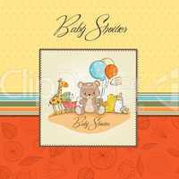 baby shower card with toys