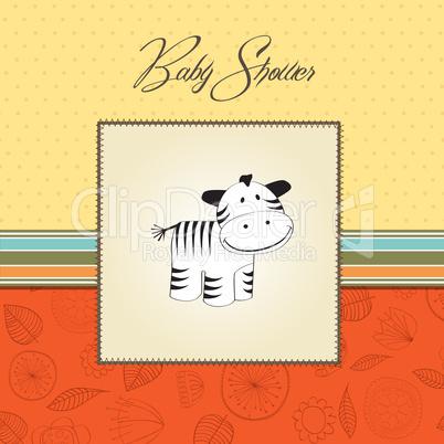 cute baby shower card with zebra