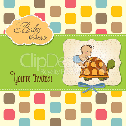 funny baby boy announcement card