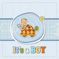 funny baby boy announcement card