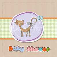 baby shower card with cat