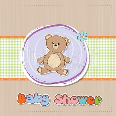 baby shower card with teddy