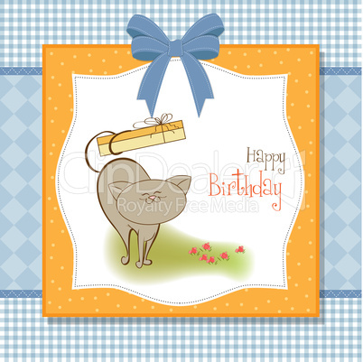 happy birthday card with cute cat