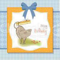 happy birthday card with cute cat