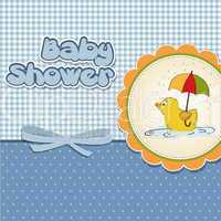 baby shower card with duck toy