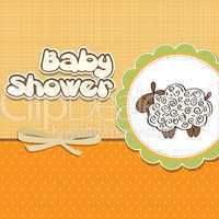 cute baby shower card with sheep