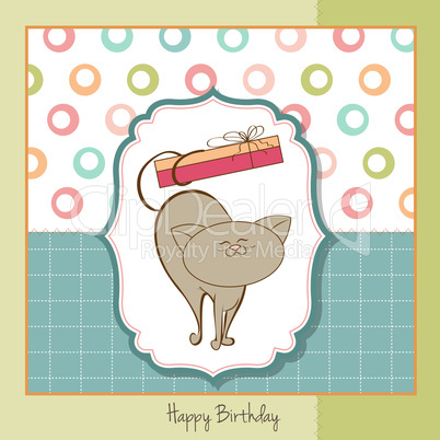 happy birthday card with cute cat