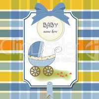 baby announcement card with pram