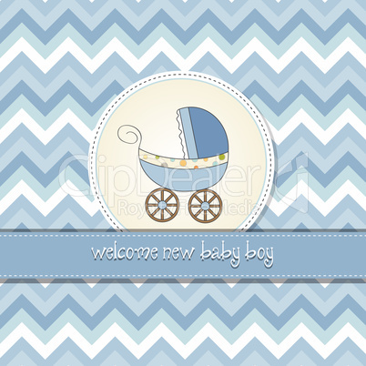 baby boy announcement card with baby