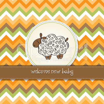 cute baby shower card with sheep