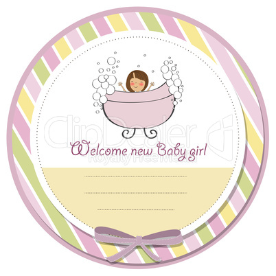 romantic baby girl shower card