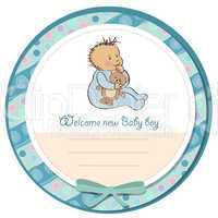 baby announcement card with little boy