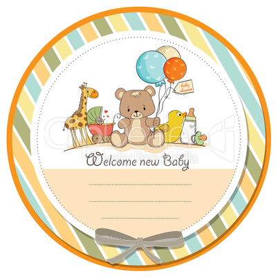 baby shower card with toys