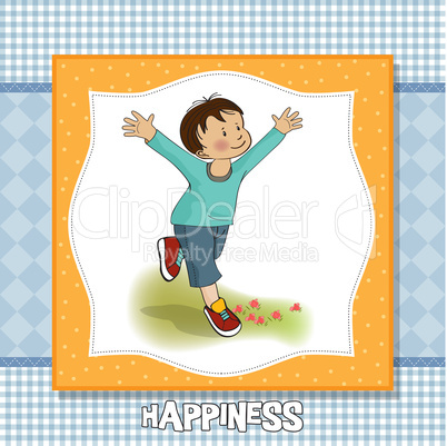happy little boy who runs