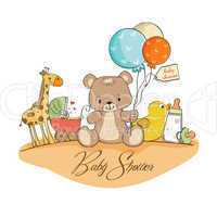 baby shower card with toys