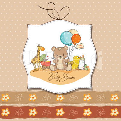 baby shower card with toys