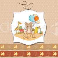 baby shower card with toys