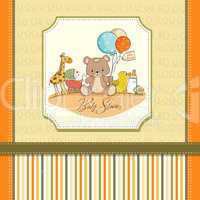 baby shower card with toys