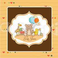 baby shower card with toys