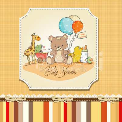 baby shower card with toys