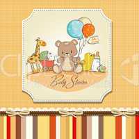 baby shower card with toys