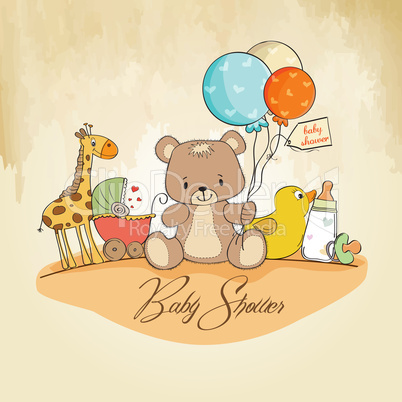 baby shower card with toys