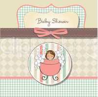 romantic baby girl shower card