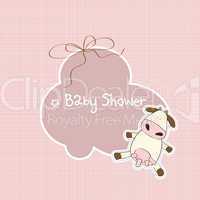 new baby announcement card with cow