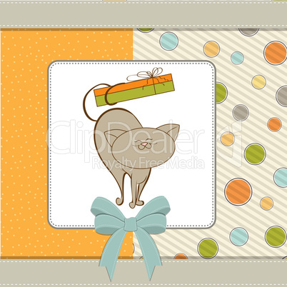 happy birthday card with cute cat