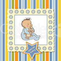 baby announcement card with little boy