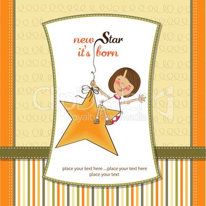 new star it's born.welcome baby card