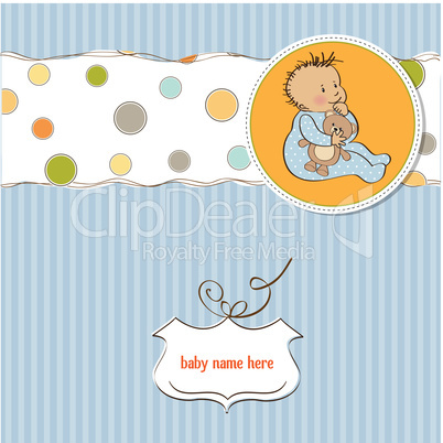 baby announcement card with little boy