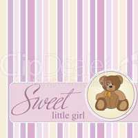 baby shower card with teddy