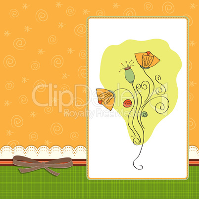 thank you greeting card with flower