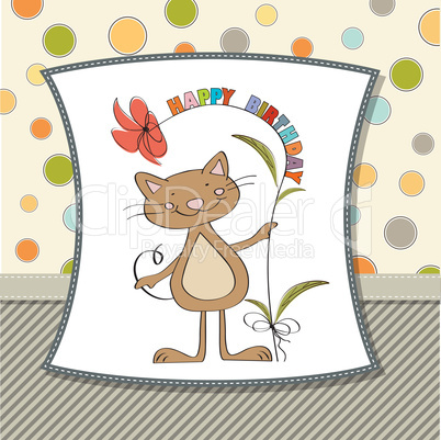 birthday card with funny cat