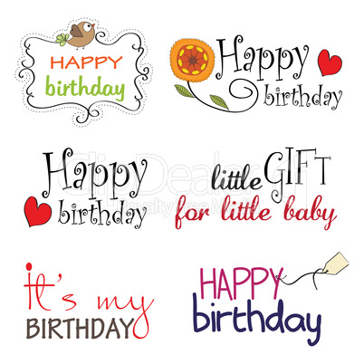 Happy Birthday vector Lettering Series