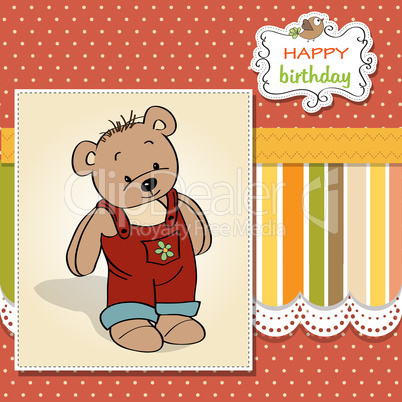 birthday greeting card with teddy bear