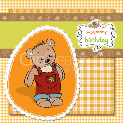 birthday greeting card with teddy bear