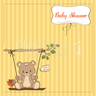 baby greeting card with teddy bear