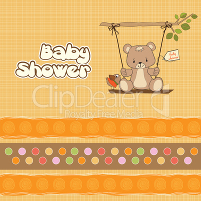 baby greeting card with teddy bear