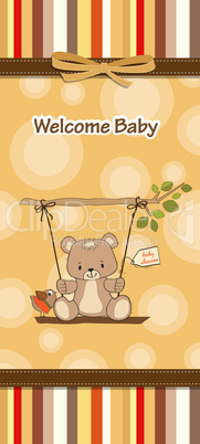 baby greeting card with teddy bear