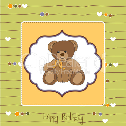 birthday card with teddy